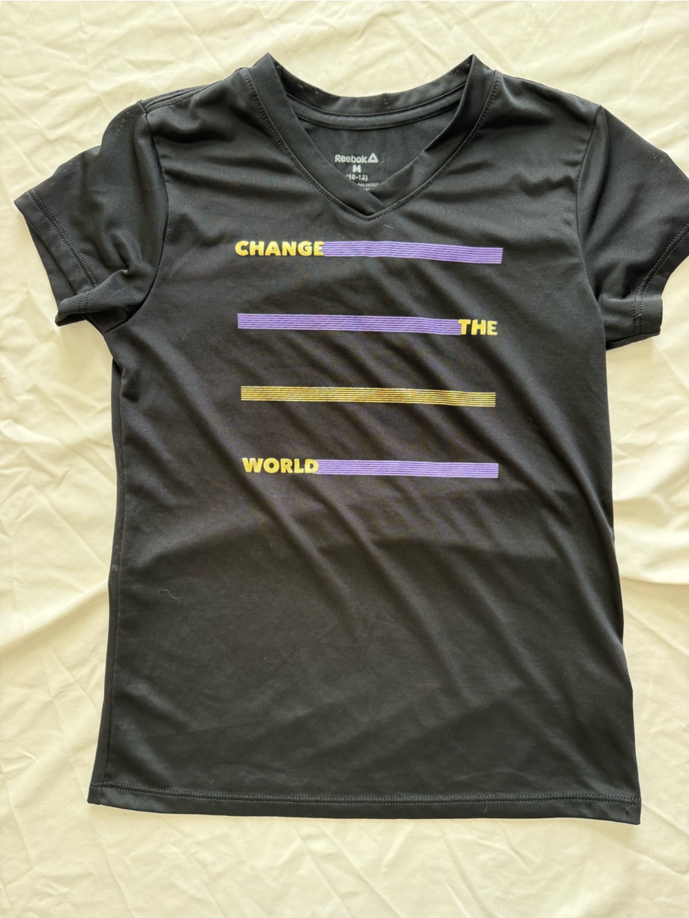 Reebok Youth Medium Change the World Graphic Tee Activewear Sports